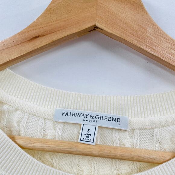 Fairway & Greene S Ivory Cable Knit Cordillera Sweater - Picture 3 of 5